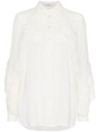 Givenchy Ruffle Button Down Shirt - White
