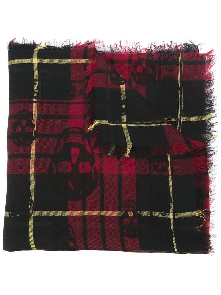 Alexander Mcqueen Tartan Skull Scarf