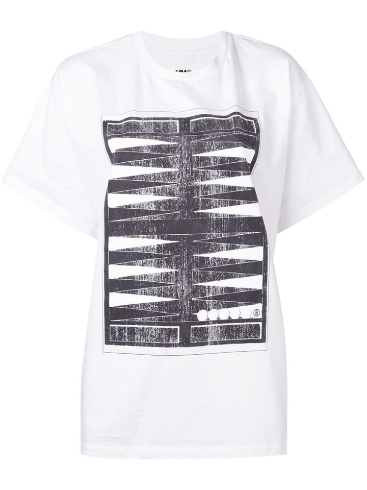 Mm6 Maison Margiela Oversized Printed T-shirt - White