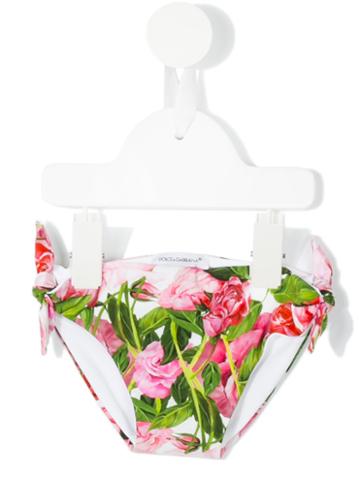 Dolce & Gabbana Kids - Floral Print Bikini Bottom - Kids - Polyamide/spandex/elastane - 9-12 Mth, Pink/purple