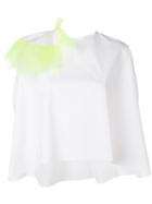 Delpozo Cape Top With Shoulder Appliqué - White