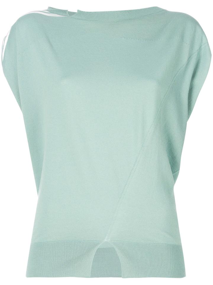 Zanone Striped Detail Knitted Blouse - Green