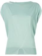 Zanone Striped Detail Knitted Blouse - Green