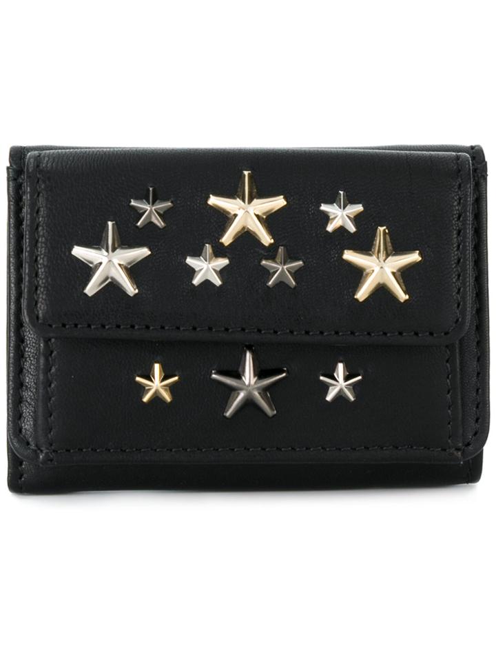 Jimmy Choo Star Studded Tri-fold Wallet - Black