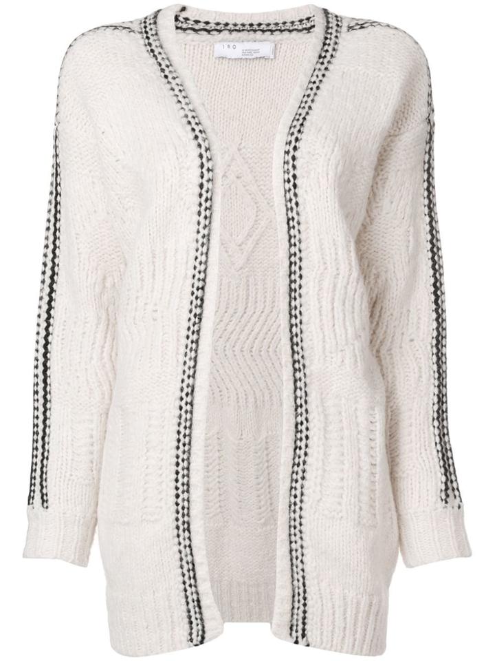 Iro Contrasting Hem Long Cardigan - Nude & Neutrals