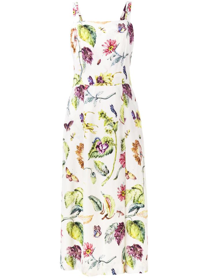 Adam Lippes - Botanical Print Dress - Women - Nylon/polyester/viscose - 8, White, Nylon/polyester/viscose