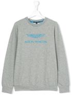 Logo Print Sweatshirt - Kids - Cotton/spandex/elastane - 14 Yrs, Grey, Aston Martin Kids