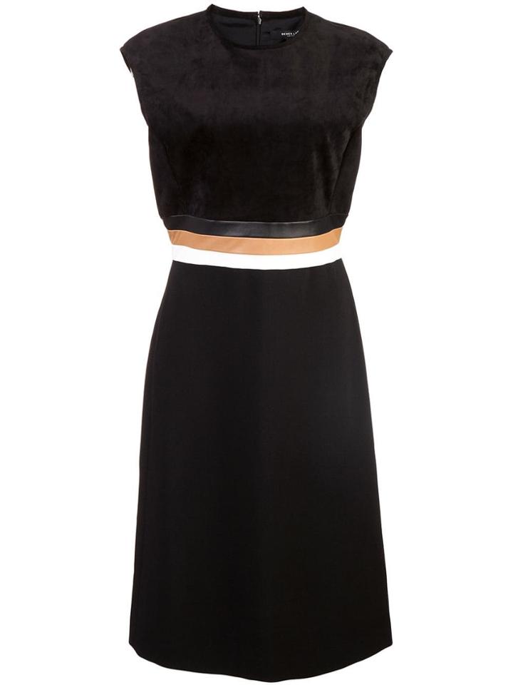 Derek Lam Sleeveless A-line Dress With Tricolor Belt - Black
