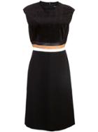 Derek Lam Sleeveless A-line Dress With Tricolor Belt - Black