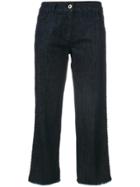 Blumarine Frayed Hem Cropped Jeans - Blue