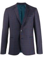 Ps Paul Smith Single Breasted Check Pattern Blazer - Blue