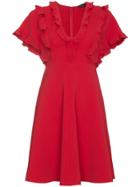 Giambattista Valli Ruffled Dress With V Neck - Red