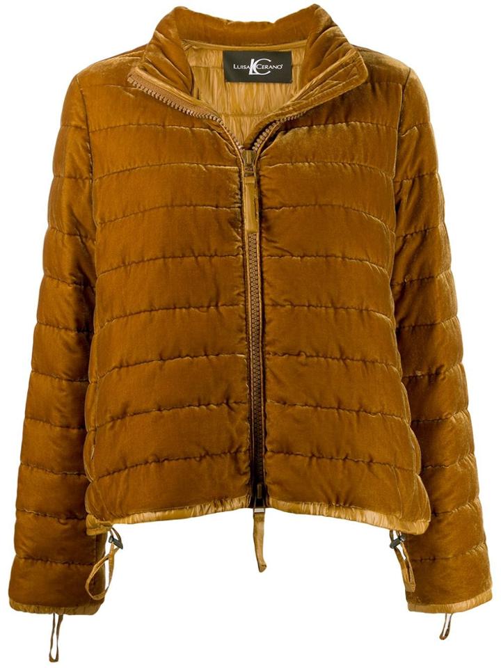 Luisa Cerano Quilted Velvet Jacket - Brown