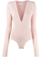 Alexandre Vauthier Plunging Neck Body Top - Pink