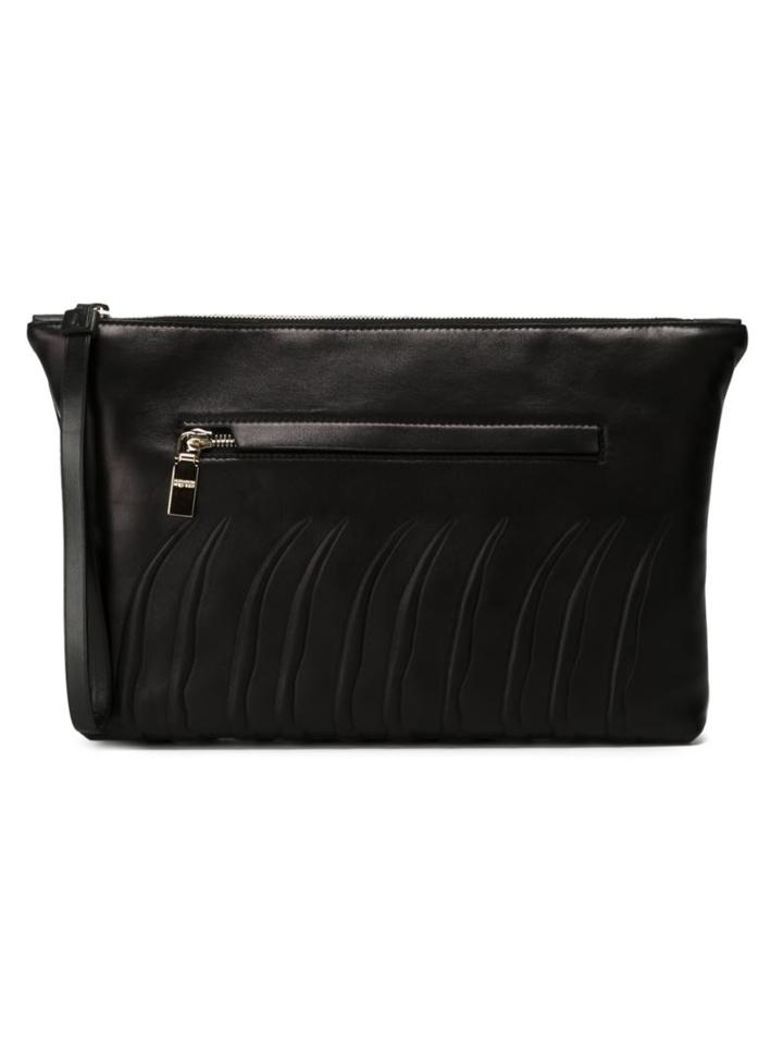 Alexander Mcqueen Ribcage Clutch, Adult Unisex, Black, Calf Leather