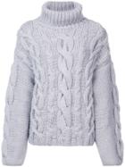 Marina Moscone Chunky Knit Roll Neck Jumper - Grey