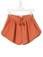 Chloé Kids Teen Drawstring Pleated Shorts - Orange