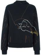 Each X Other Embroidered Detail Hoodie, Women's, Size: Large, Black, Cotton
