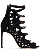 Sophia Webster Black Suede Gia 100 Sandal Booties