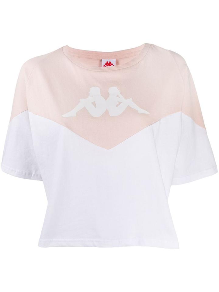 Kappa Cropped Two-tone T-shirt - Pink