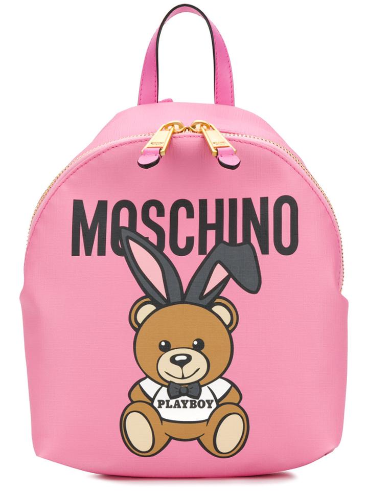 Moschino Teddy Playboy Backpack - Pink & Purple