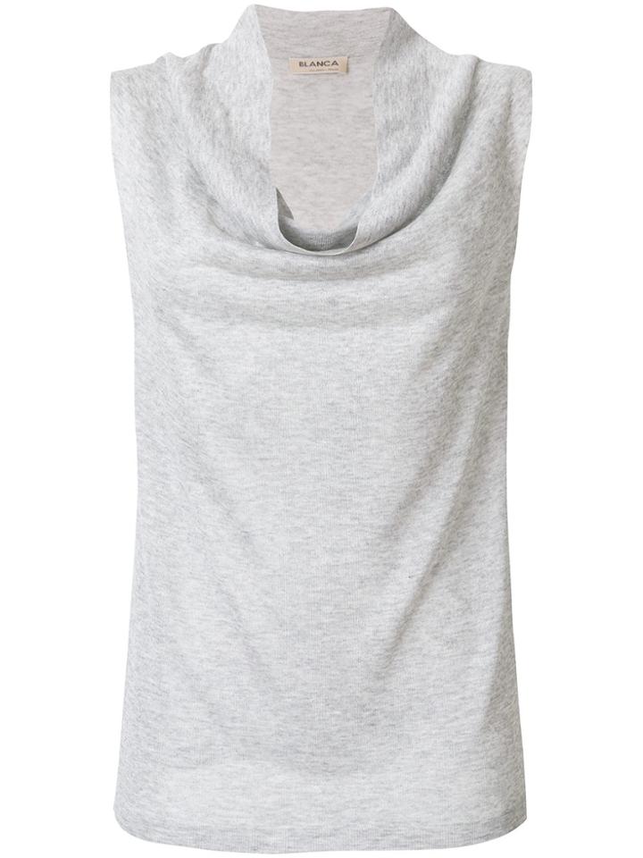 Blanca Sleeveless Fitted Top - Grey