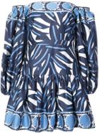 Alexis Off-shoulder Printed Dress - Blue
