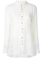 Aleksandr Manamïs - Contrast Button Blouse - Women - Ramie - 1, White, Ramie