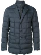Herno - Quilted Zip Collar Blazer - Men - Feather Down/polyamide/polyurethane/virgin Wool - 52, Blue, Feather Down/polyamide/polyurethane/virgin Wool