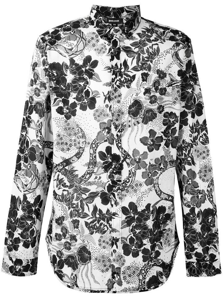 Just Cavalli - Floral Shirt - Men - Cotton - 52, Black, Cotton