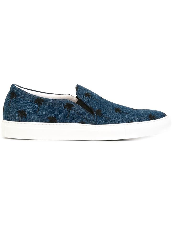 Joshua Sanders Palm Print Slip-on Sneakers