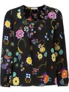 Emilio Pucci Floral Print Blouse, Women's, Size: 40, Black, Silk
