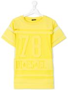 Diesel Kids - Sheer Panel T-shirt - Kids - Cotton/polyester - 8 Yrs, Yellow/orange