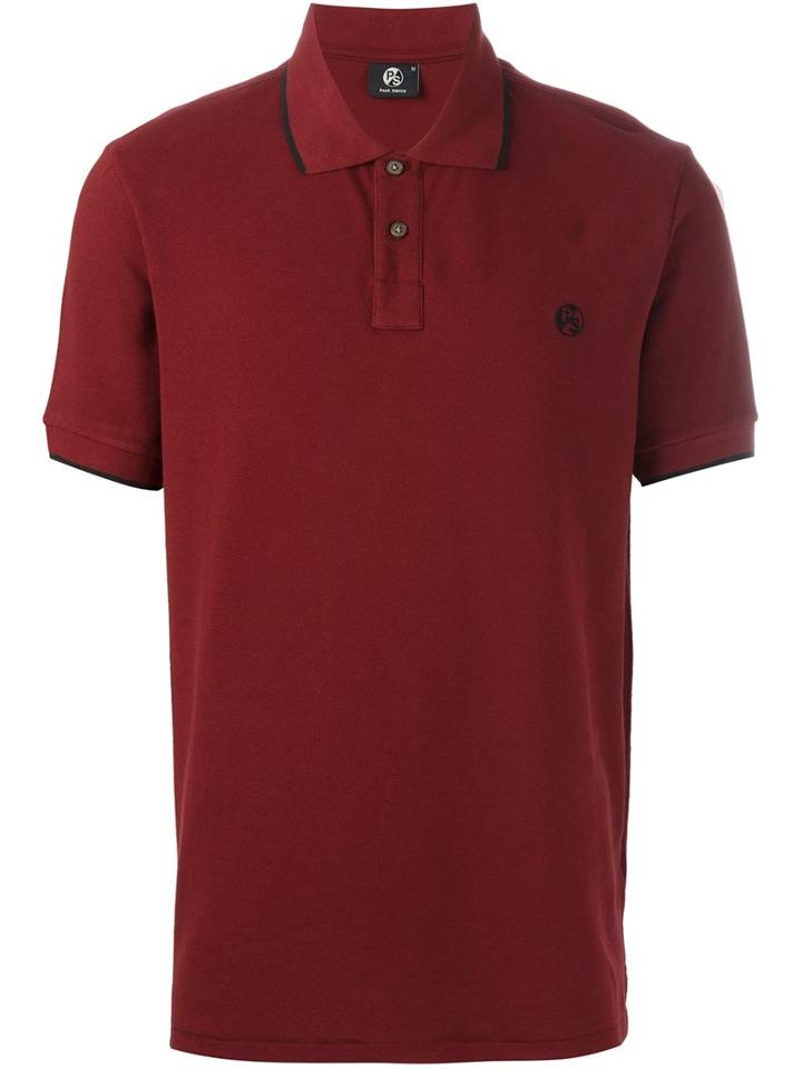 Ps By Paul Smith Embroidered Logo Polo Shirt, Men's, Size: Xl, Red, Cotton