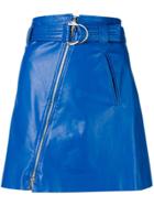 Pinko Faux Leather Mini Skirt - Blue
