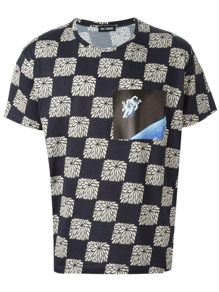 Raf Simons Floral Squares Astronaut Photo Print T-shirt