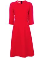 Marni - Flared Shift Dress - Women - Virgin Wool - 44, Red, Virgin Wool