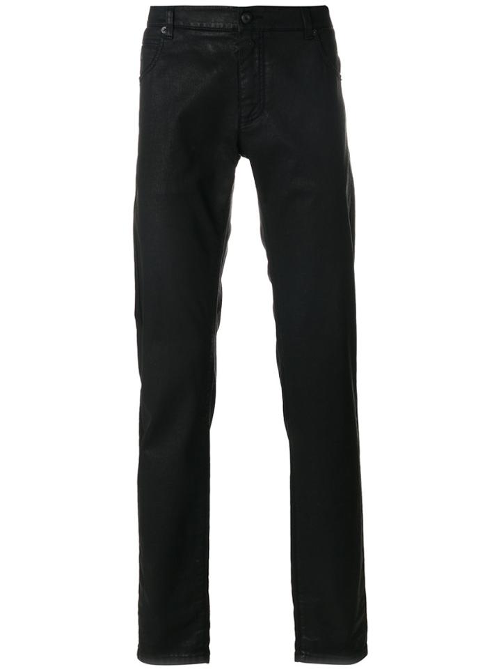 Ermanno Scervino Coated Straight-leg Jeans - Black