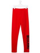 Moschino Kids Teen Logo Track Trousers - Red