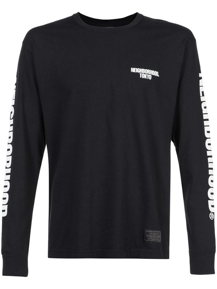 Neighborhood Long Sleeve Logo Top - Black