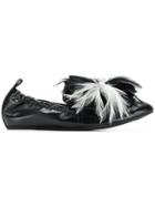 Lanvin Pearl Embellished Ballerina Shoes - Black