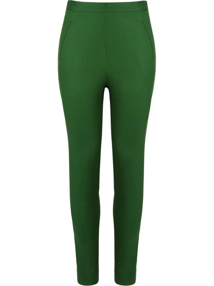 Andrea Marques Mid Rise Skinny Trousers, Women's, Size: 36, Green, Cotton/spandex/elastane/acetate