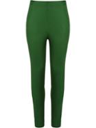 Andrea Marques Mid Rise Skinny Trousers, Women's, Size: 36, Green, Cotton/spandex/elastane/acetate