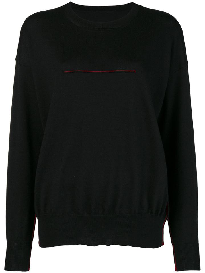 Mm6 Maison Margiela Contrast Stitch Detail Jumper - Black