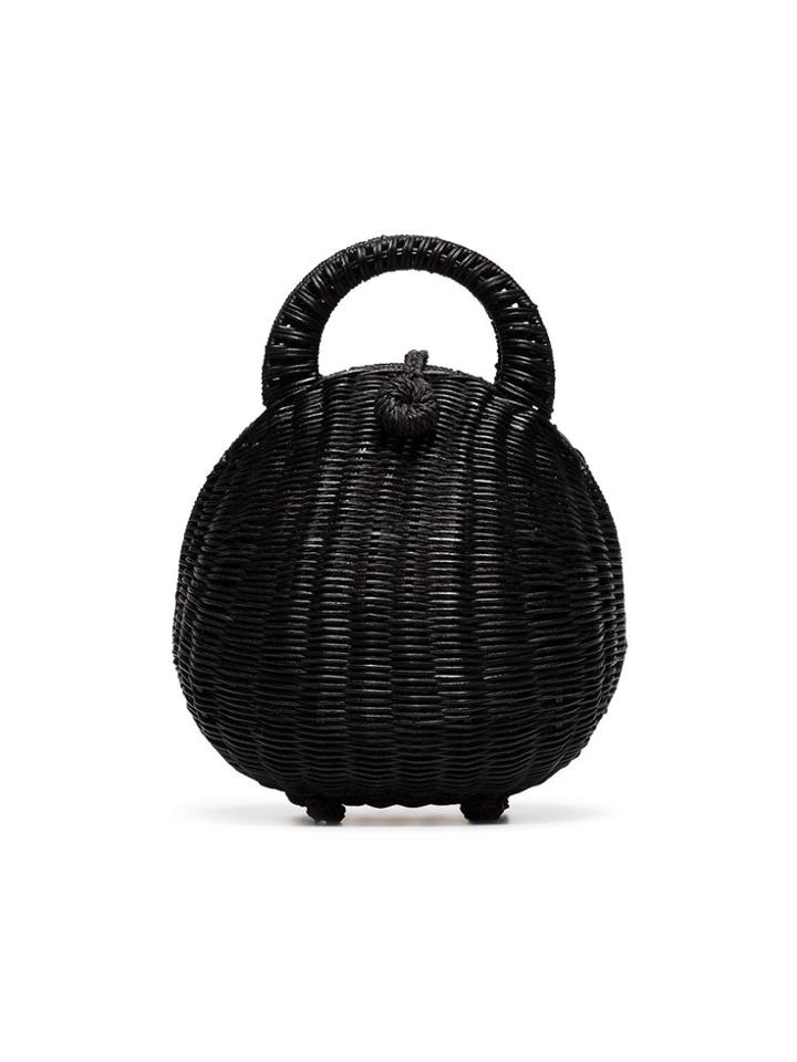 Cult Gaia Black Millie Rattan Mini Bag