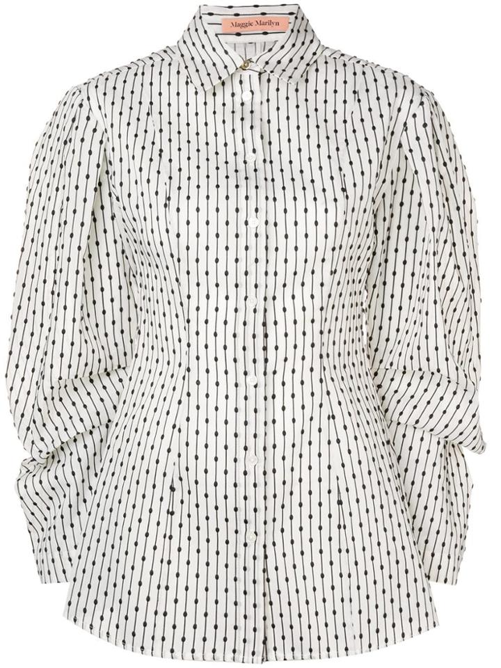 Maggie Marilyn Dotted Wide Sleeve Blouse - Neutrals