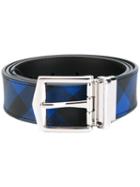 Burberry - Checked Belt - Men - Calf Leather/pvc - 95, Black, Calf Leather/pvc