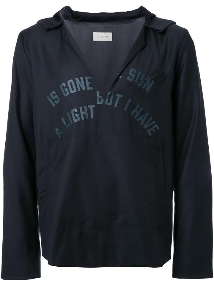 Bed J.w. Ford V Neck Hoodie, Men's, Size: 1, Black, Cupro/wool