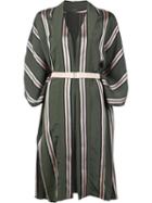 Adam Lippes Striped Kimono, Women's, Size: Medium/large, Green, Viscose