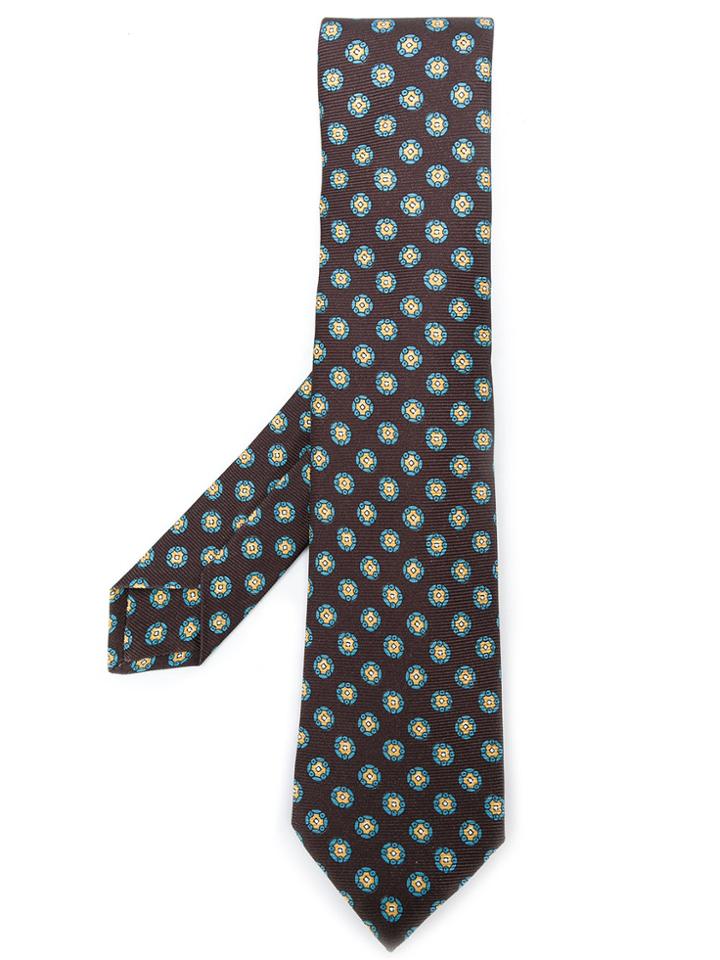 Kiton Classic Printed Tie - Brown